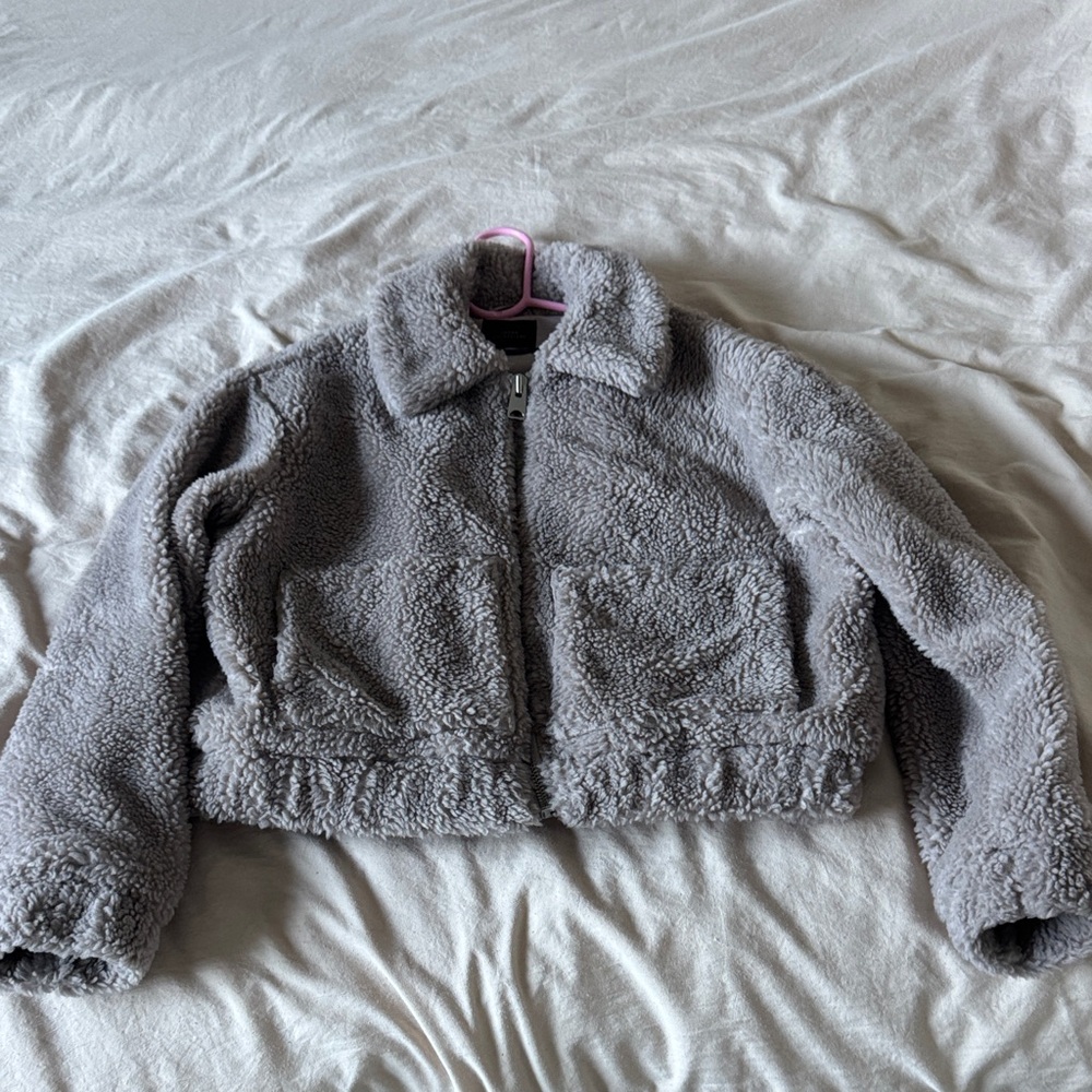 Urban Outfitters Gray Sherpa Jacket